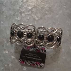 Paparazzi Intricate Silver Bracelet with Black Beads